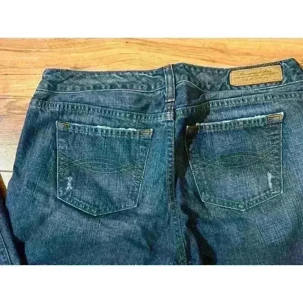 Abercrombie & Fitch Women Blue Jeans 4R Blue Denim Perfect Stretch Straight - Picture 4 of 5